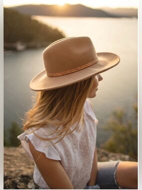 tentree festival hat large brim wool hat tan beige coachella boho outdoor vibes